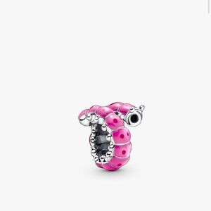 Pandora 925 Silver Curled Pink Enamel Caterpillar Charm
